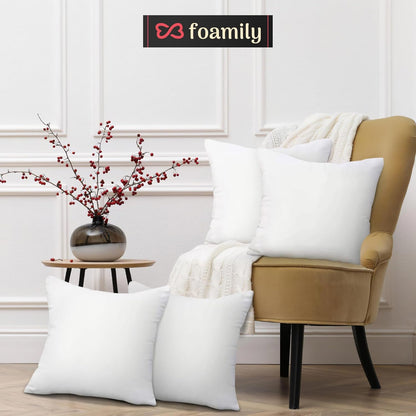 Throw Pillows Insert 18 X 18 Inches (Set of 4) Hypoallergenic, Made in USA - Decorative Couch, Bed Pillow