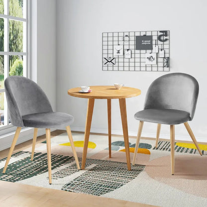 Upholstered Velvet Dining Chair Mid Back Armless with Wood Legs for Home Kitchen Bedroom Living Room