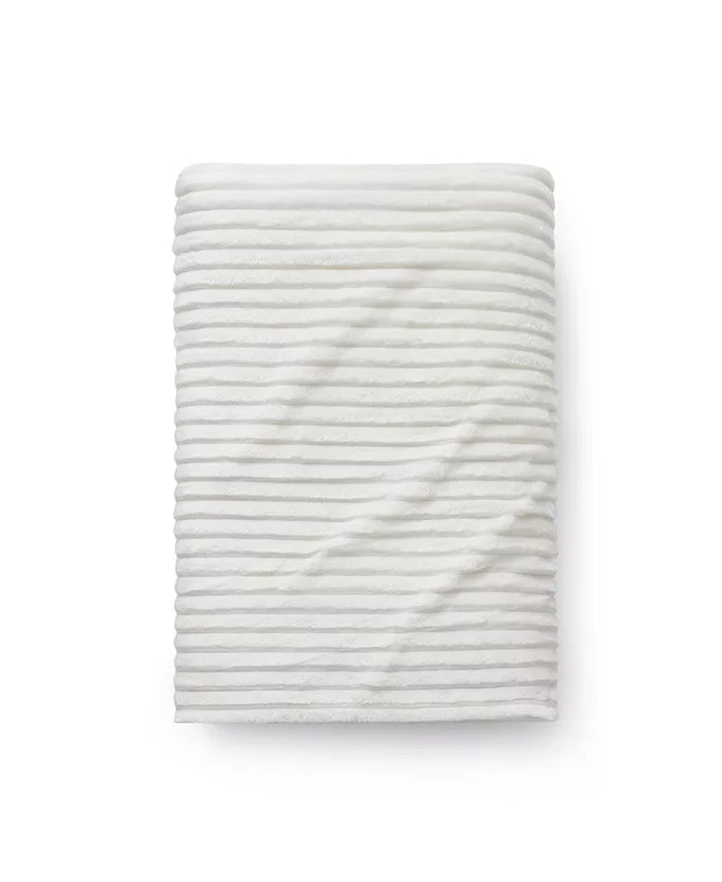 Ultra Soft & Light Ribbed Fleece Blanket - Throw/Travel 50"X60"