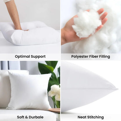 Lux Decor Throw Pillow Inserts Set of 4 - Decorative Cushion for Couch, Sofa, Bed, Bench & Car Seats – Indoor/Outdoor Square Pillows 16X16