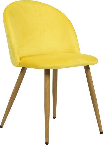 Upholstered Velvet Dining Chair Mid Back Armless with Wood Legs for Home Kitchen Bedroom Living Room