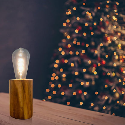 Battery Operated Table Lamp Wood Night Light Decorative Table Light for Bedroom Living Room Lights Bedside Table Lamp Desk Decorative Lights Bright Light Festival Home Decoration(Single)