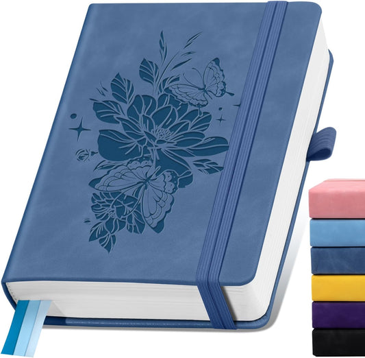 Lined Journal Notebook 365 Pages, A5 Leather Journals for Writing Women & Men, H