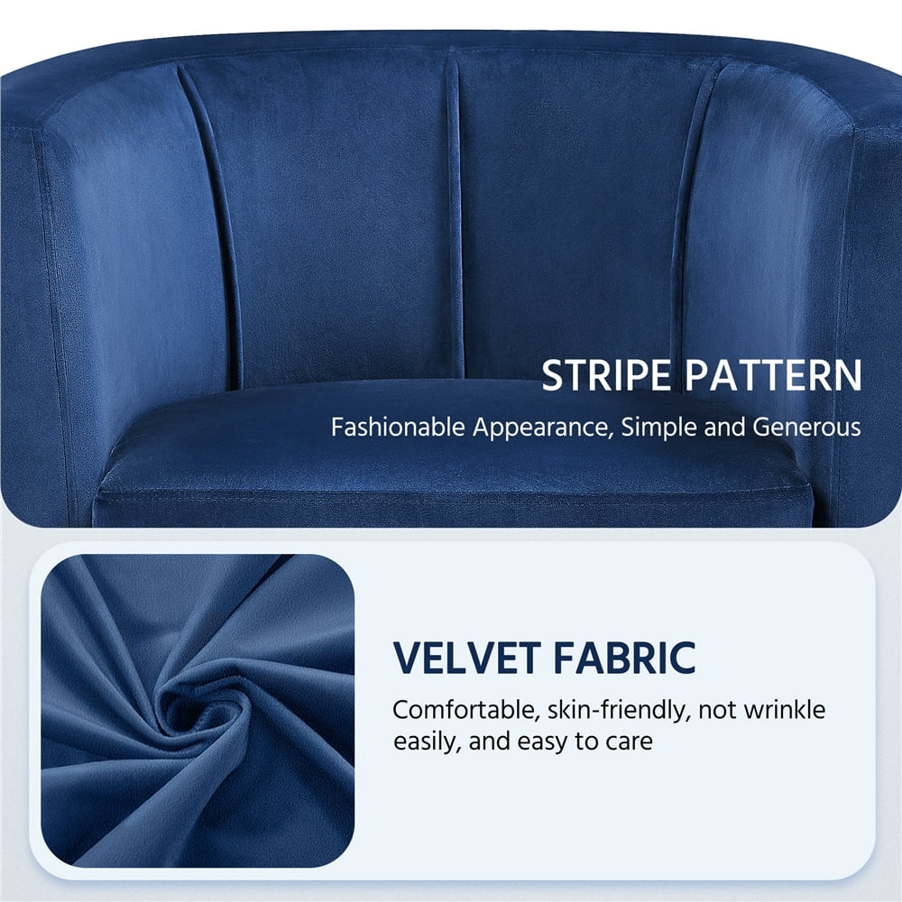 Upholstered Accent Chair for Livingroom, Blue Velvet