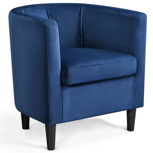 Upholstered Accent Chair for Livingroom, Blue Velvet