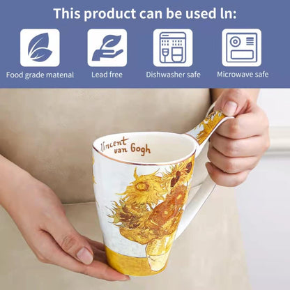 Ceramic Coffee Mug Van Gogh'S Paintings 16 Oz Mugs Men Women Holiday Gifts for Office and Home