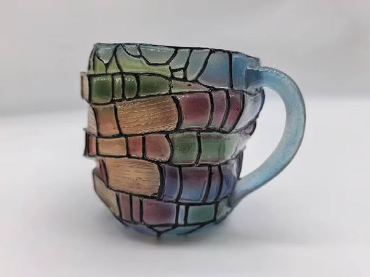 Painted Book Mug 11Oz Novelty 3D Painted Books Coffee Mug Unique Colorful Resin Books Stack Coffee Cup Collection Gifts
