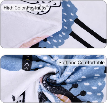 Alpaca Llama Throw Blanket for Kids Women Adult, Warm Soft Fleece Flannel Microfiber Blanket, Lightweight Cozy Couch Bed Sofa Blankets Gifts for Girls, 60" X 80" Cute Llama Blanket
