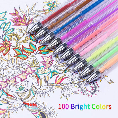 Gel Pens, Reaeon 200 Pack Pen with Case for Adult Coloring Books