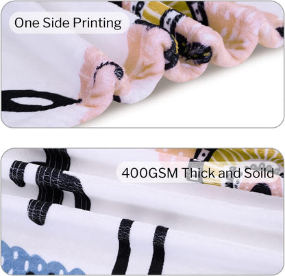 Alpaca Llama Throw Blanket for Kids Women Adult, Warm Soft Fleece Flannel Microfiber Blanket, Lightweight Cozy Couch Bed Sofa Blankets Gifts for Girls, 60" X 80" Cute Llama Blanket