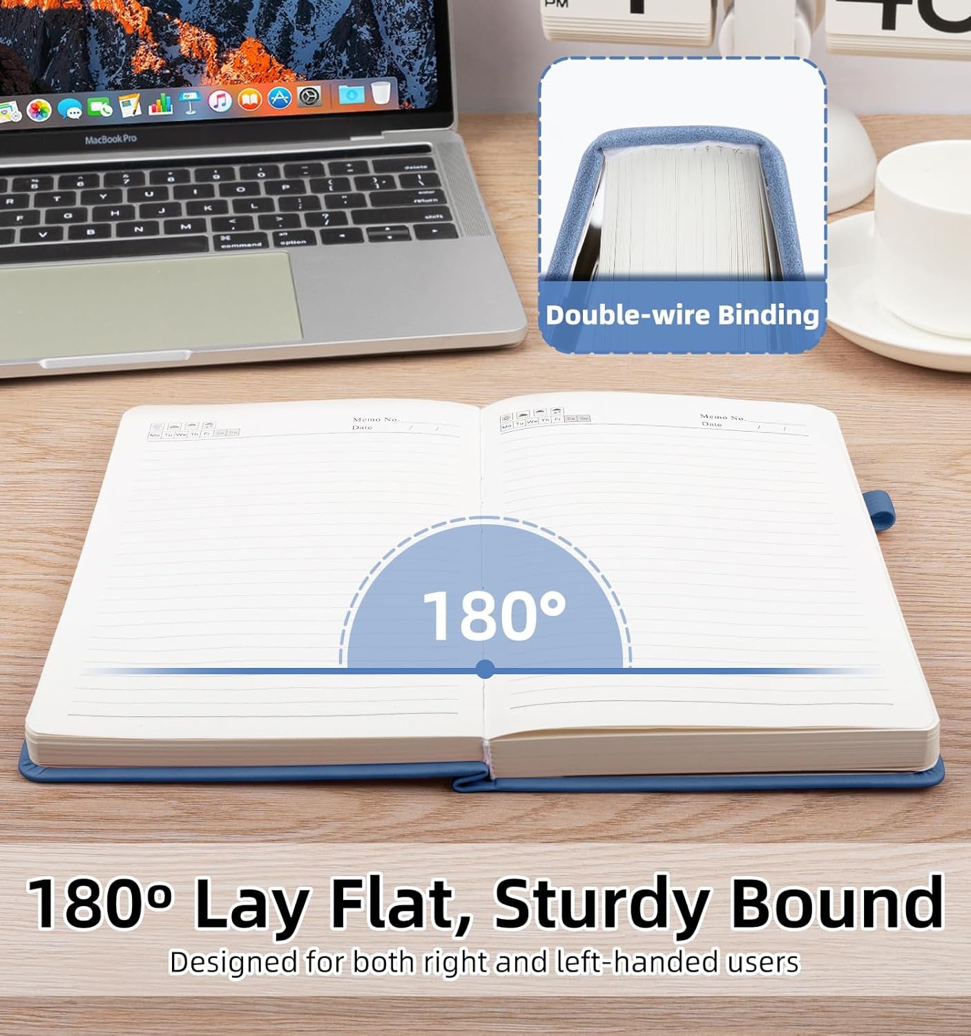 Lined Journal Notebook 365 Pages, A5 Leather Journals for Writing Women & Men, H