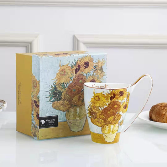 Ceramic Coffee Mug Van Gogh'S Paintings 16 Oz Mugs Men Women Holiday Gifts for Office and Home