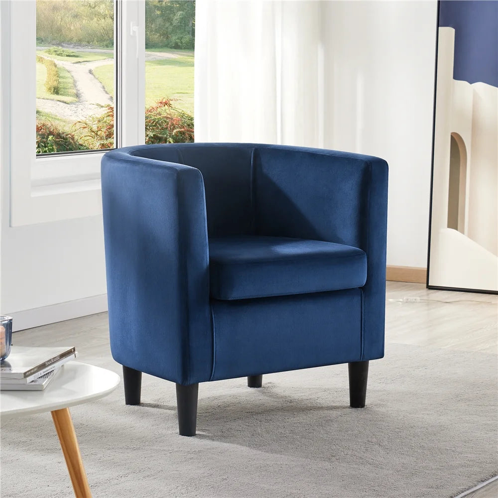 Upholstered Accent Chair for Livingroom, Blue Velvet