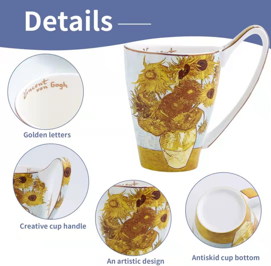 Ceramic Coffee Mug Van Gogh'S Paintings 16 Oz Mugs Men Women Holiday Gifts for Office and Home