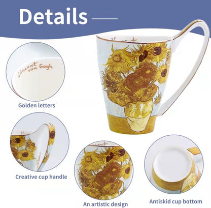 Ceramic Coffee Mug Van Gogh'S Paintings 16 Oz Mugs Men Women Holiday Gifts for Office and Home