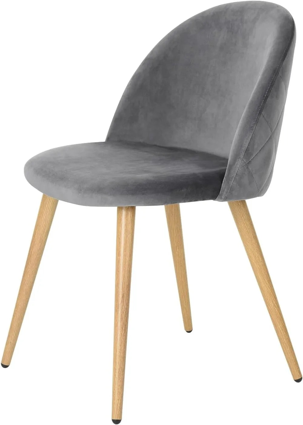 Upholstered Velvet Dining Chair Mid Back Armless with Wood Legs for Home Kitchen Bedroom Living Room