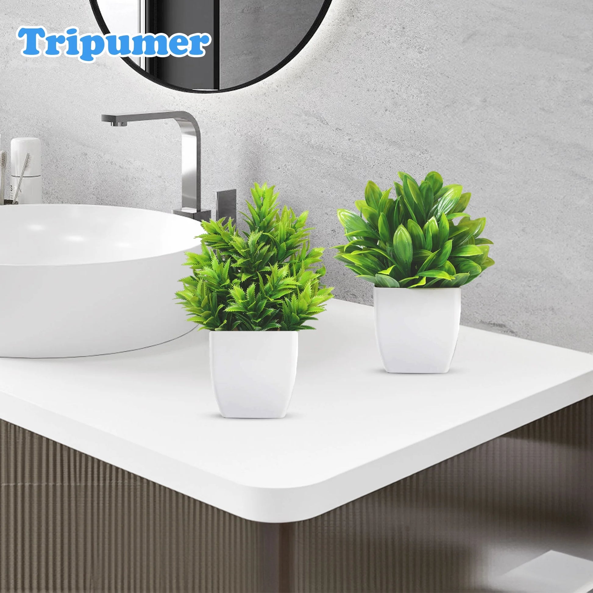 Mini Simulation Potted Plant Set 4Pack Artificial Greenery with Planter Fake Plants for Indoor Home Office Bathroom Farmhouse Decoration